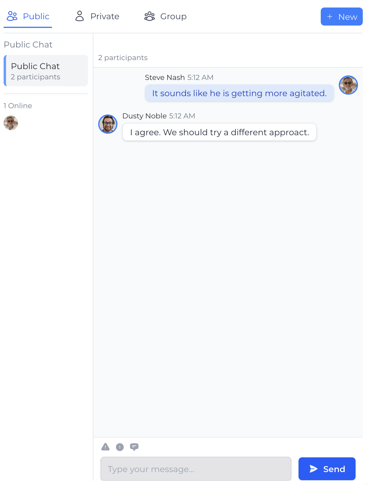 Image of chat interface