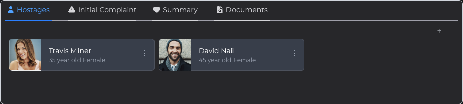 Hostage Tracking Cards